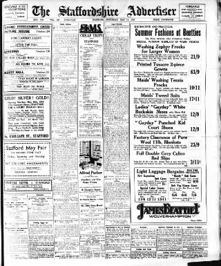 cover page of Staffordshire Advertiser published on May 13, 1933