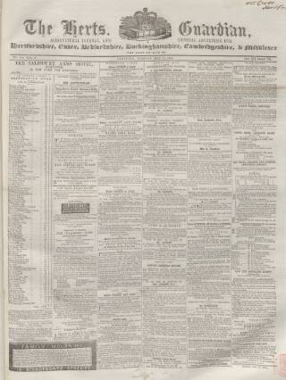 cover page of Herts Guardian published on May 13, 1856