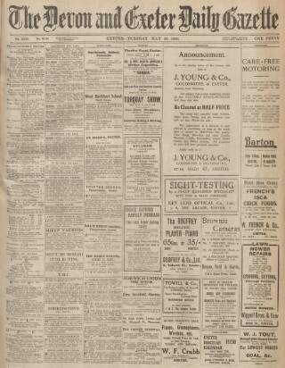 cover page of Exeter and Plymouth Gazette published on May 13, 1930