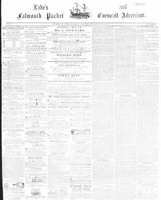 cover page of Lake's Falmouth Packet and Cornwall Advertiser published on May 13, 1871