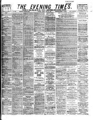cover page of Glasgow Evening Times published on May 13, 1884