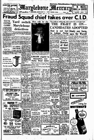 cover page of Marylebone Mercury published on May 13, 1955