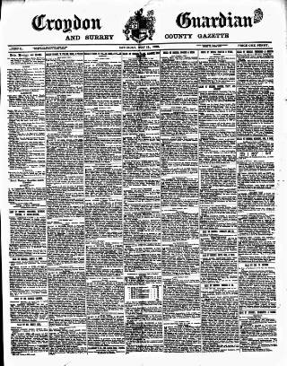cover page of Croydon Guardian and Surrey County Gazette published on May 13, 1893