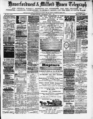 cover page of Haverfordwest & Milford Haven Telegraph published on May 1, 1889