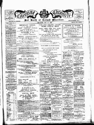 cover page of Coleraine Chronicle published on May 13, 1905