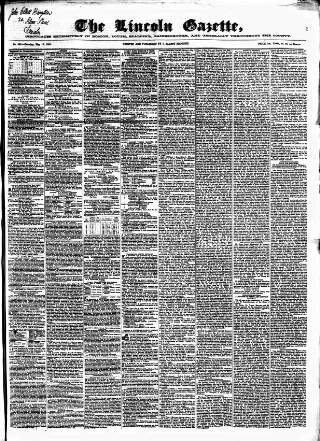 cover page of Lincoln Gazette published on May 13, 1865