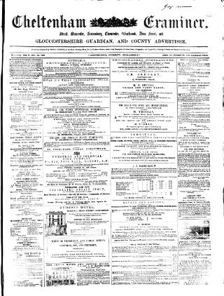 cover page of Cheltenham Examiner published on May 13, 1863