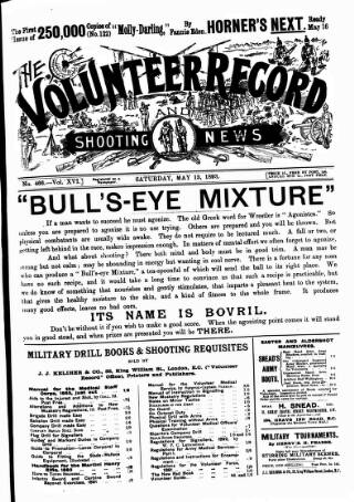 cover page of Volunteer Record & Shooting News published on May 13, 1893