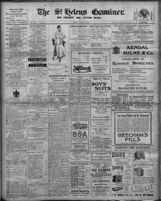 cover page of St. Helens Examiner published on May 13, 1916