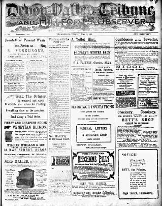 cover page of Devon Valley Tribune published on May 13, 1913