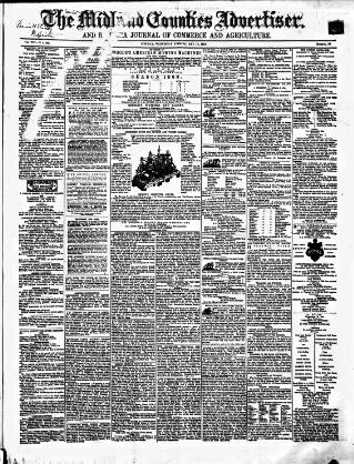 cover page of Midland Counties Advertiser published on May 13, 1863