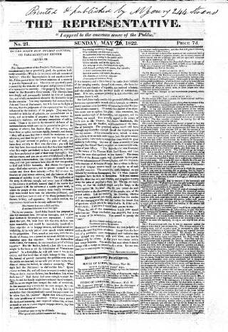 cover page of Representative 1822 published on May 26, 1822