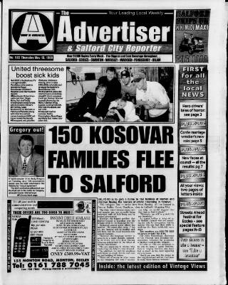 cover page of Salford Advertiser published on May 13, 1999