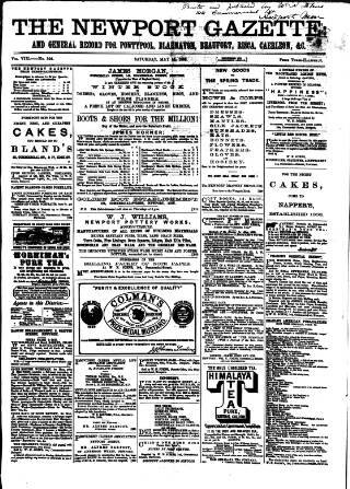 cover page of Newport Gazette published on May 13, 1865
