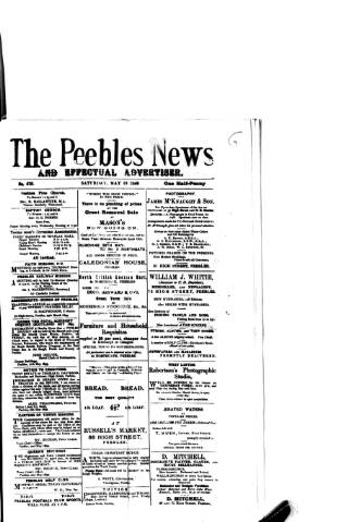 cover page of Peebles News published on May 13, 1899