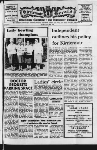 cover page of Kirriemuir Herald published on May 2, 1974