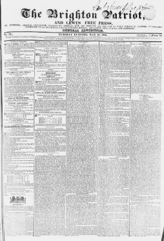 cover page of Brighton Patriot published on May 12, 1835