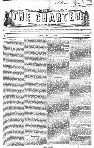 cover page of The Charter published on May 12, 1839