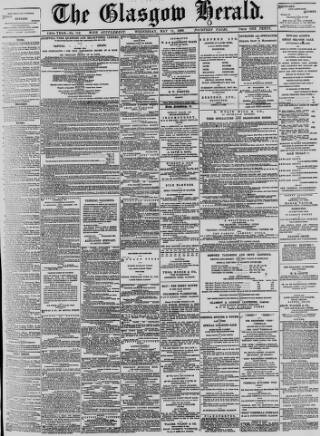 cover page of Glasgow Herald published on May 11, 1898
