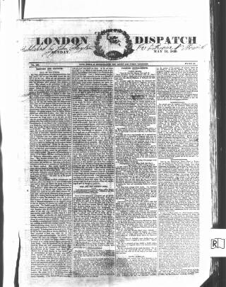 cover page of London Dispatch published on May 12, 1839