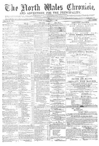 cover page of North Wales Chronicle published on May 12, 1866