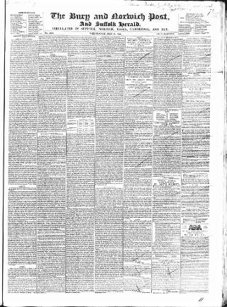 cover page of Bury and Norwich Post published on May 11, 1853