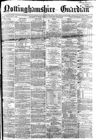cover page of Nottinghamshire Guardian published on May 11, 1866