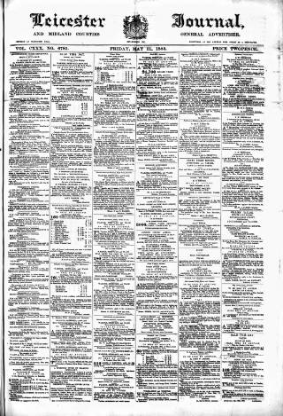 cover page of Leicester Journal published on May 11, 1883