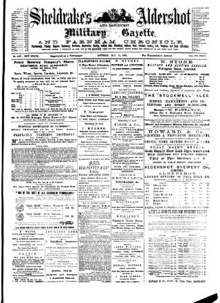 cover page of Aldershot Military Gazette published on May 12, 1883