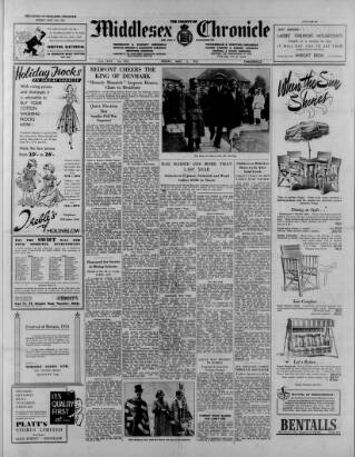 cover page of Middlesex Chronicle published on May 11, 1951