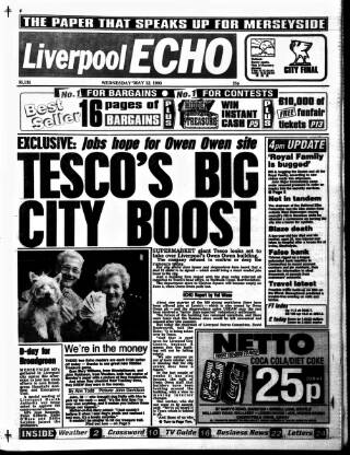 cover page of Liverpool Echo published on May 12, 1993