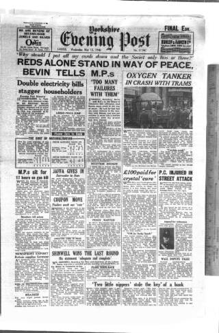 cover page of Yorkshire Evening Post published on May 12, 1948