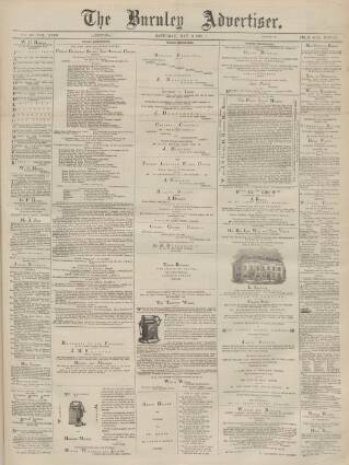 cover page of Burnley Advertiser published on May 11, 1872