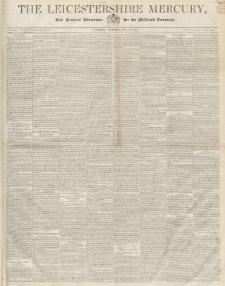 cover page of Leicestershire Mercury published on May 12, 1849
