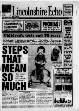 cover page of Lincolnshire Echo published on May 11, 1995