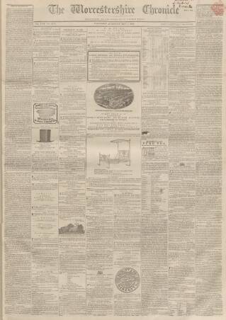 cover page of Worcestershire Chronicle published on May 11, 1859