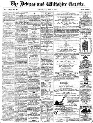 cover page of Devizes and Wiltshire Gazette published on May 11, 1871