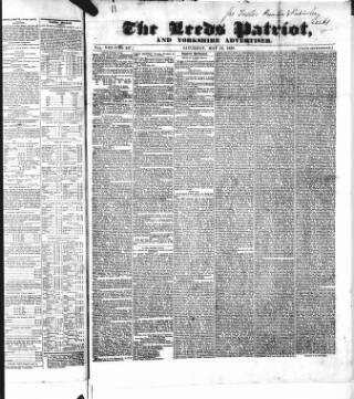 cover page of Leeds Patriot and Yorkshire Advertiser published on May 12, 1832