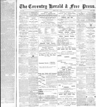 cover page of Coventry Herald published on May 11, 1883