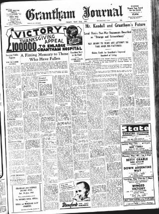 cover page of Grantham Journal published on May 11, 1945