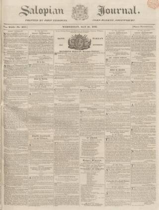 cover page of Salopian Journal published on May 20, 1835