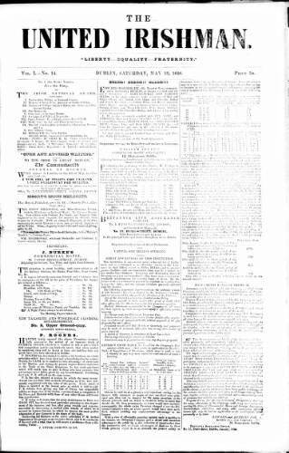 cover page of United Irishman published on May 13, 1848