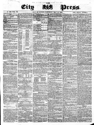 cover page of London City Press published on May 12, 1860