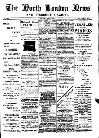 cover page of North London News published on May 11, 1889