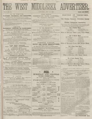 cover page of West Middlesex Advertiser and Family Journal published on May 12, 1866