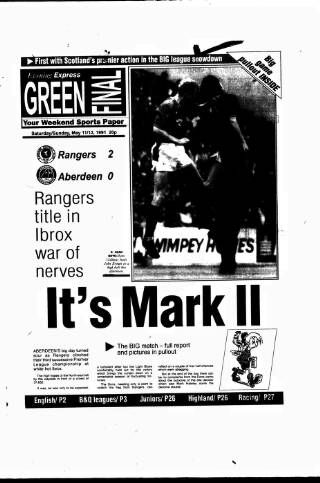 cover page of Aberdeen Evening Express published on May 11, 1991