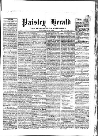 cover page of Paisley Herald and Renfrewshire Advertiser published on May 12, 1860