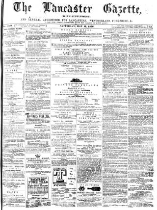 cover page of Lancaster Gazette published on May 12, 1866