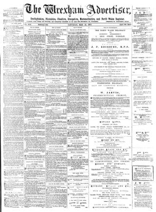 cover page of Wrexham Advertiser published on May 12, 1877