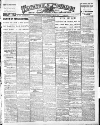 cover page of Taunton Courier and Western Advertiser published on May 11, 1910